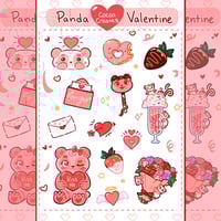 Image 1 of Valentine's Day Panda Sticker Sheet