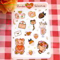 Image 2 of Valentine's Day Panda Sticker Sheet