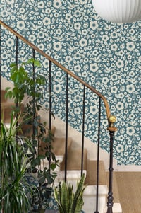 Image 1 of Folk Rock Wallpaper - Washed Denim