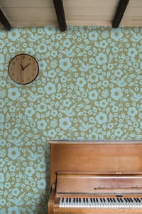 Image 1 of Folk Rock Wallpaper - Powder Blue