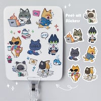 Image 2 of Working Cats Mini Sticker Sheet