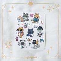 Image 1 of Working Cats Mini Sticker Sheet