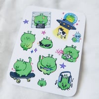 Image 3 of Alien Cat Mini Sticker Sheet
