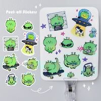 Image 2 of Alien Cat Mini Sticker Sheet