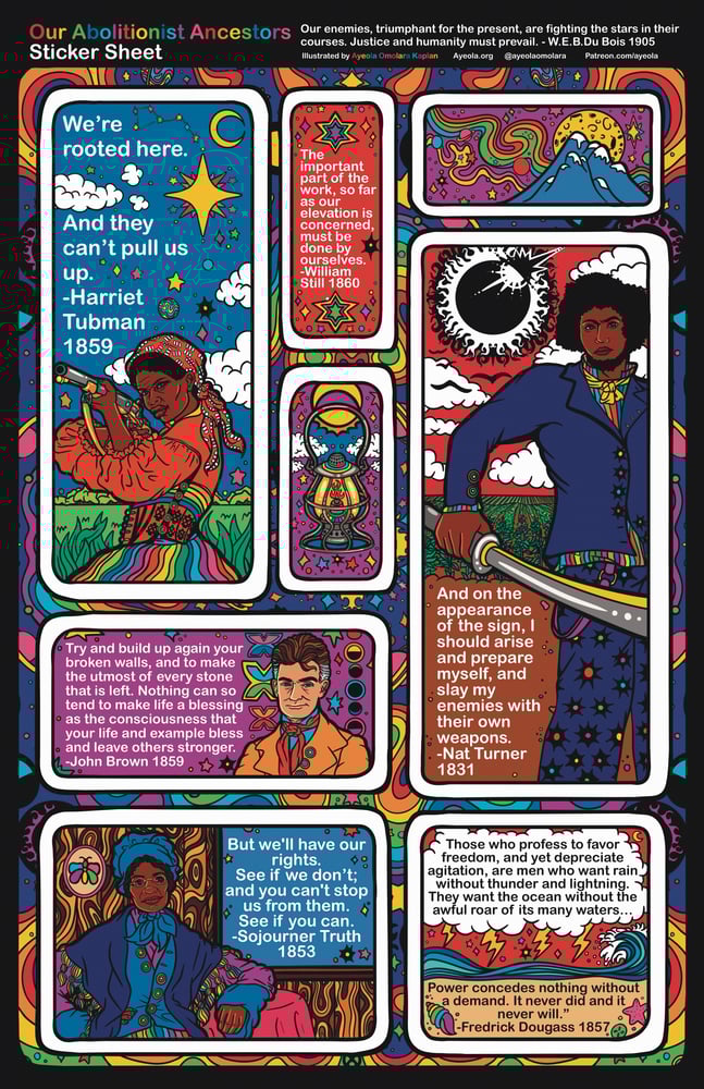 Image of Our Abolitionist Ancestors Sticker Sheet & Sticker Pack 