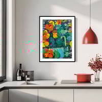 Image 6 of Hilary Pecis - Nasturtiums, Giclee Print, Contemporary Art Poster, Flowers Blossom Wall Decor