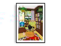 Image 1 of Hilary Pecis - Big Boy, Giclee Print, Pets Contemporary Art, Cat Wall Decor, Flowers Interior