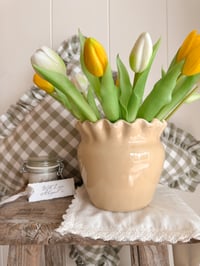 Image 1 of Butter Yellow Frill Vase