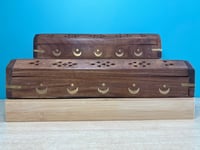 Image 1 of Natural Wood Incense & Cone Holder - Large