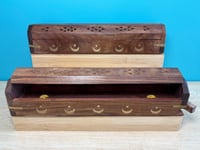 Image 2 of Natural Wood Incense & Cone Holder - Large