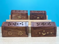 Image 1 of Natural Wood Incense Cone Holder - Mini