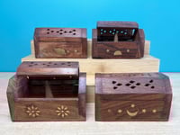Image 2 of Natural Wood Incense Cone Holder - Mini