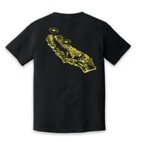 Image 2 of (PREORDER) Noise Real "California Gold" Black Shirt/Gold Ink