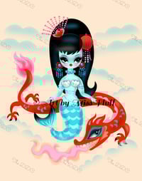 Image 1 of Baby Mermaid with Dragon Full Size Diamond Painting by Miss Fluff