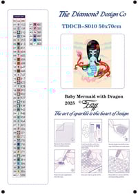 Image 4 of Baby Mermaid with Dragon Full Size Diamond Painting by Miss Fluff