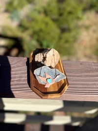 Image 3 of Goose In flight Turquoise heart stone necklace 