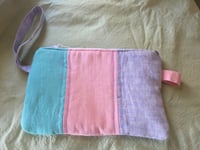 Image 1 of Linen Padded Zippy Bag in Lavender Medley