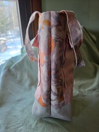 Image 3 of Linen Small Tote Bag in Peachy Patchwork 