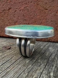 Image 4 of WL&A Handmade Heavy Ingot Ring XL Royston Green Turquoise - Size 8