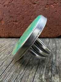 Image 5 of WL&A Handmade Heavy Ingot Ring XL Royston Green Turquoise - Size 8