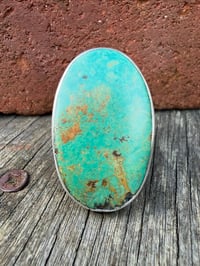 Image 2 of WL&A Handmade Heavy Ingot Ring XL Royston Green Turquoise - Size 8