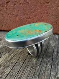 Image 1 of WL&A Handmade Heavy Ingot Ring XL Royston Green Turquoise - Size 8