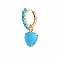 Image 5 of Baby Turquoise Huggie Hoop Earring