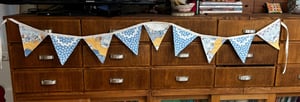 Image of Vintage Blue Patchwork Bunting