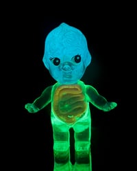 Image 3 of Blue Green Glow in the Dark Anatomy 3 inch Double Cast Kilos Kewpie Resin Figure