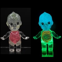 Image 1 of Blue Green Glow in the Dark Anatomy 3 inch Double Cast Kilos Kewpie Resin Figure
