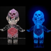 Image 1 of X-Ray Kewpie Purple Skull and Skeleton Glow in the Dark 3 inch Double Cast Resin Figure