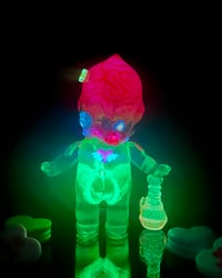Image 5 of Valentines Day Love Potion Double Cast Kewpie Resin Figure Green and Red Glow in the Dark Skeleton