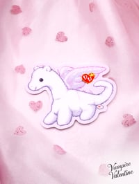 Image 2 of Pixel Dragon Sticker | Kitschy Cute 3" Art on Waterproof Vinyl
