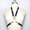 Satin body harness with O ring and large carabiners