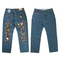 Image 1 of Bimsee Bear “Barrage Collage” Jeans