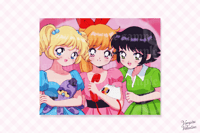 Image 1 of 90s Anime Aesthetic Power Puffs 8x10" Poster Print