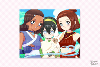 Image 1 of 90s Anime Aesthetic Girls in the Gaang 8x10" Poster Print