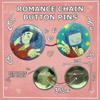 Image 1 of PREORDER TIL 3/5! Deltarune Romance Chain Button Pins
