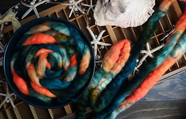 Emerald Fire Crayfish Combed Top - Wensleydale