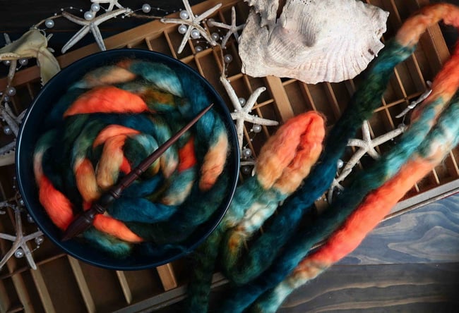 Emerald Fire Crayfish Combed Top - Wensleydale