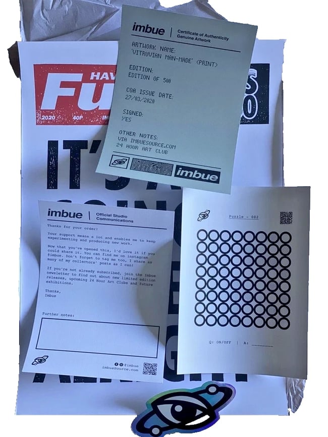 Imbue : Vitruvian Man Made Print Signée Numérotée