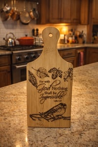 Cutting board for decoration Luke 1:37
