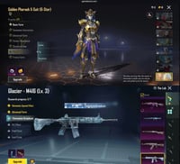 iOS Android 🛍️ Level65 🎯 Pharaoh Level 2 💧 M416 Glacier  Upgrade Gun 🔫 Code347