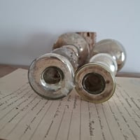 Image 9 of Wonderful Weathered  Antique Mercury Glass Candlestick Holder