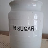 Image 2 of Antique Victorian Banded Storage Jar M Sugar