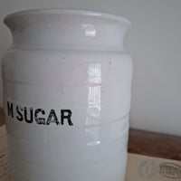 Image 3 of Antique Victorian Banded Storage Jar M Sugar