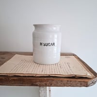 Image 1 of Antique Victorian Banded Storage Jar M Sugar