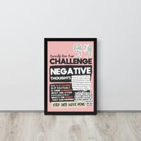Image 2 of "Challenge Negative Thoughts" DBT Poster (Pink) (Framed)