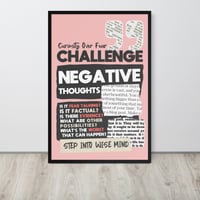 Image 1 of "Challenge Negative Thoughts" DBT Poster (Pink) (Framed)