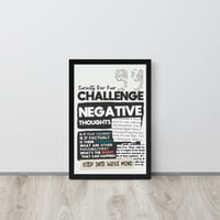 Image 2 of "Challenge Negative Thoughts" DBT Poster (Off-White) (Framed)